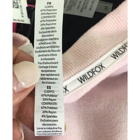 Wildfox Cobalt V-Neck Balloon Sleeve Sweatshirt in Soft Lilac Size Large - Picture 5 of 14